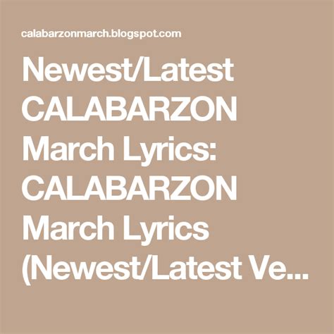 calabarzon march|CALABARZON March Lyrics (Newest/Latest Version).